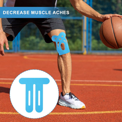 15pcs Precut Kinesiology Tape for Knees, Breathable & Waterproof Pre Cut Sport Tape Running Accessories Elastic Muscle Athletic Physio Kinetic Sticker Strips for Knee Stability and Muscle Support