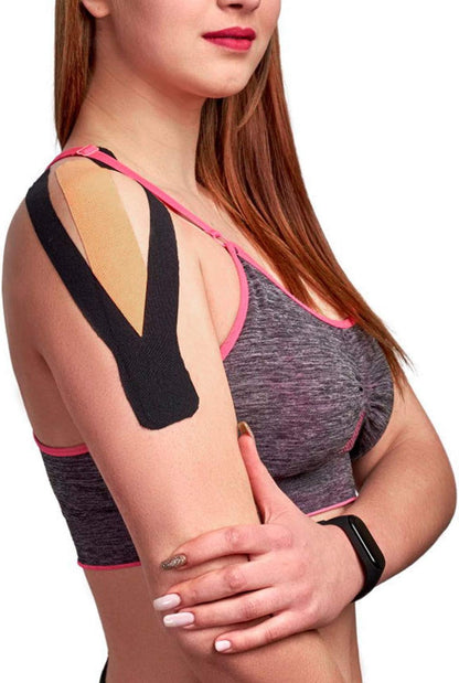3 Pack Kinesiology Tape, 4in x 5.5yd Water Resistant Muscle Support Adhesive Sport Tape for Pain Relief, Latex Free Cotton Elastic Athletic Tape for Joints, Knee, Ankle, Shoulder, Wrist