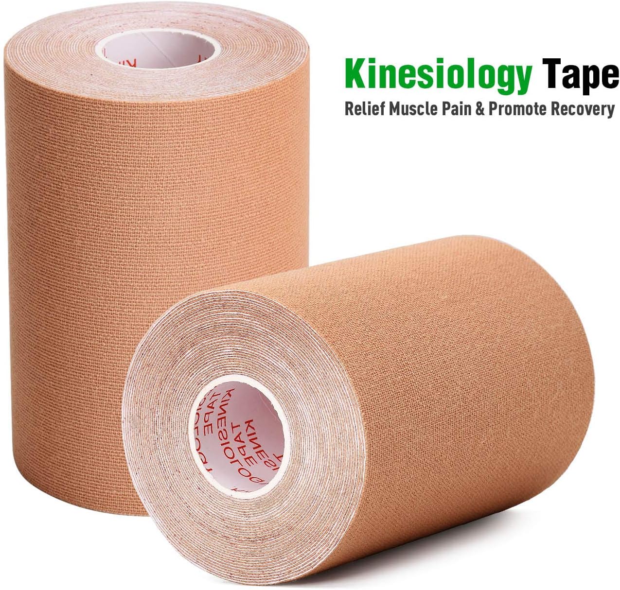 3 Pack Kinesiology Tape, 4in x 5.5yd Water Resistant Muscle Support Adhesive Sport Tape for Pain Relief, Latex Free Cotton Elastic Athletic Tape for Joints, Knee, Ankle, Shoulder, Wrist