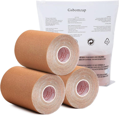 3 Pack Kinesiology Tape, 4in x 5.5yd Water Resistant Muscle Support Adhesive Sport Tape for Pain Relief, Latex Free Cotton Elastic Athletic Tape for Joints, Knee, Ankle, Shoulder, Wrist