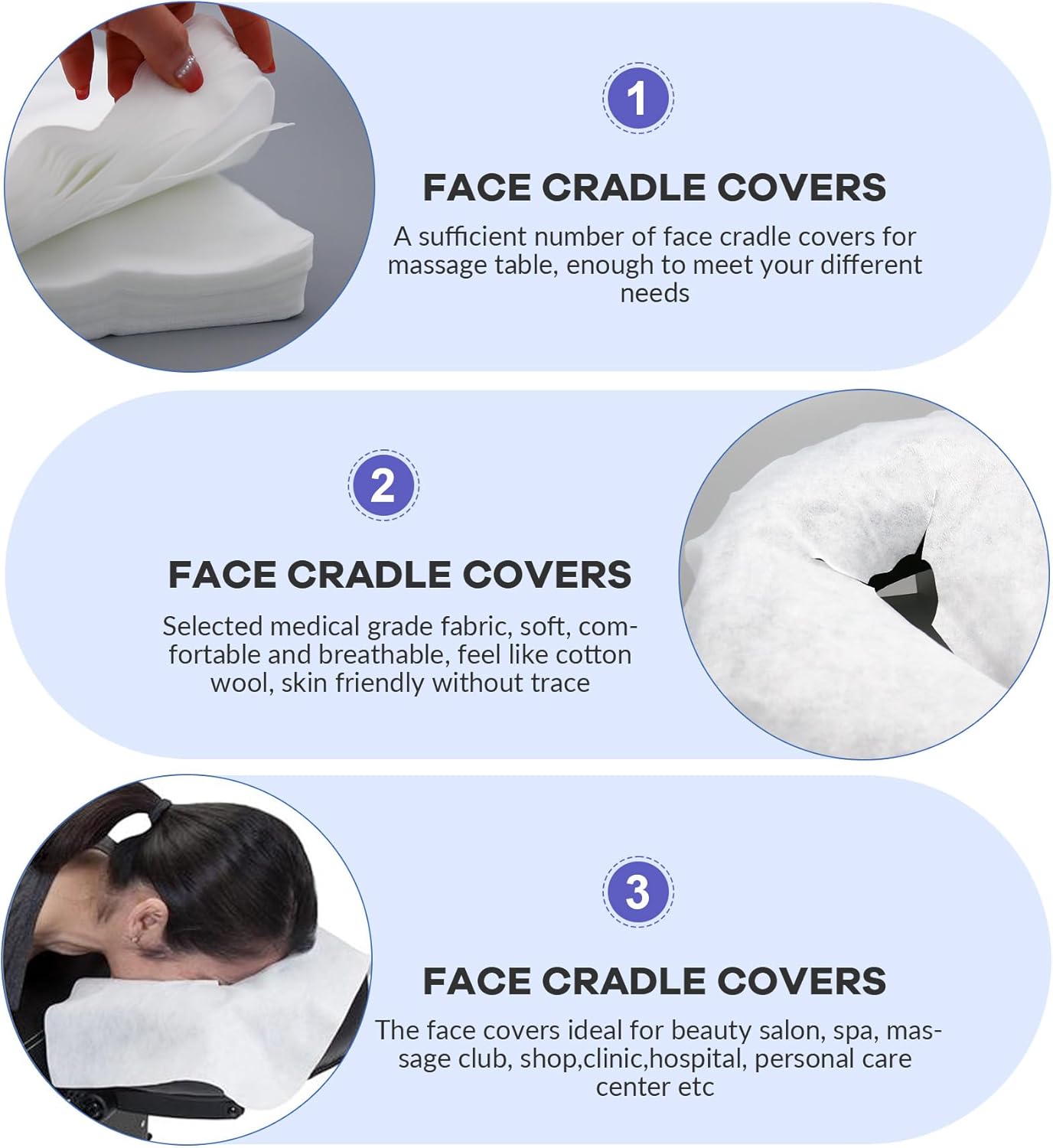 100PCS Upgrade Disposable Face Cradle Covers