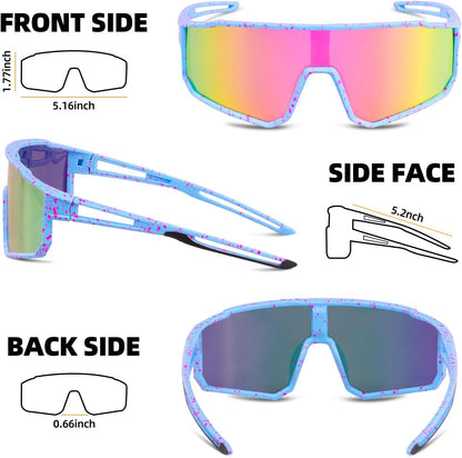Youth Polarized Sunglasses Kids Baseball Glasses,Cycling Sport Shades for Boy Girl 8-14,UV400 Protection Volleyball Running