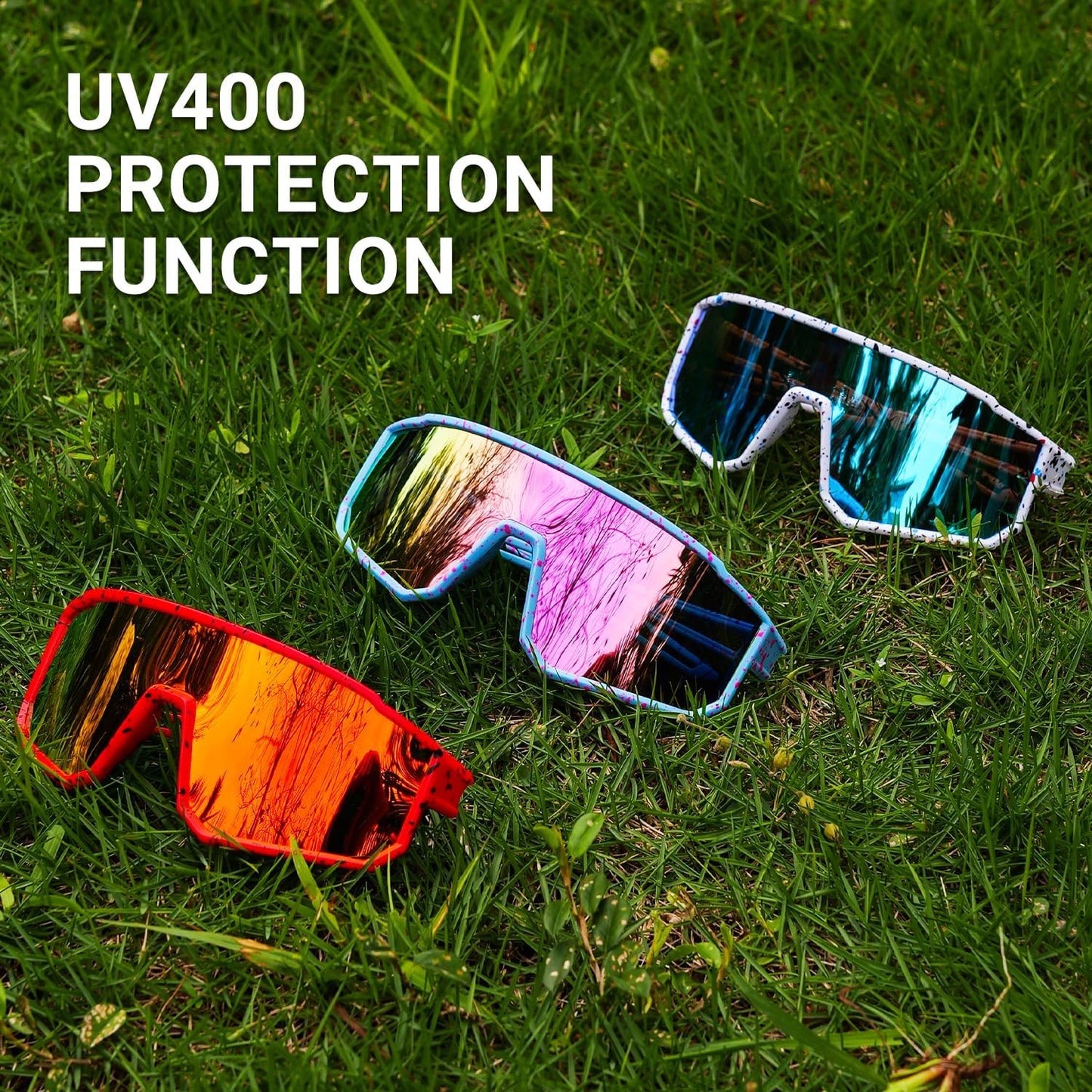 Youth Polarized Sunglasses Kids Baseball Glasses,Cycling Sport Shades for Boy Girl 8-14,UV400 Protection Volleyball Running