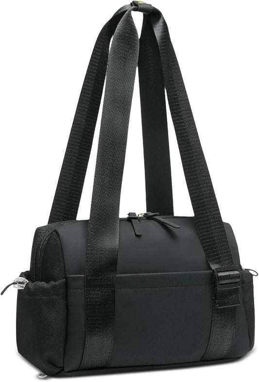 Mini Gym Tote Bag for Women Girls, Cute Fitness Gym Bag W/Wet Compartment Waterproof for Yoga Travel Workout Sport Bag, Black