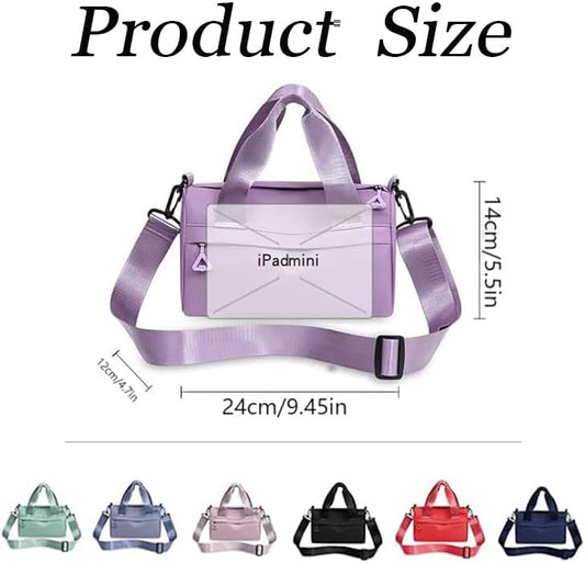 Mini Gym Bag for Women & Men Adjustable Small Duffle Bag with Detachable Strap, Waterproof Gym Tote with Wet Compartment, Portable Fitness Shoulder Bag for Sports & Travel (Black)