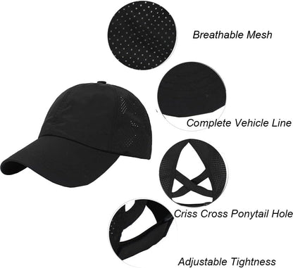Quick Drying Ponytail Hat for Women
