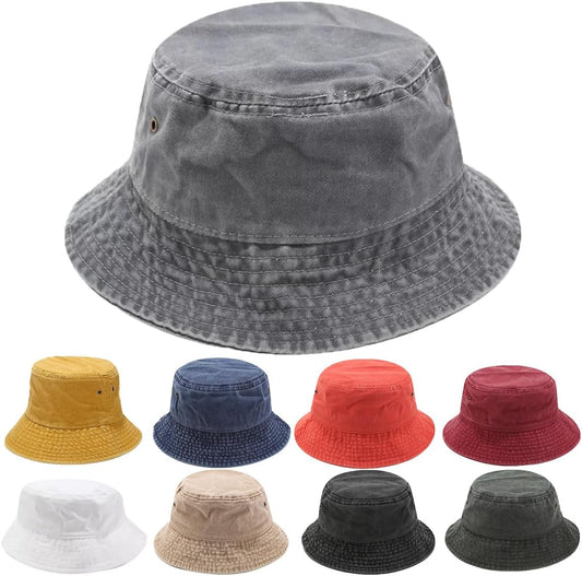 Vintage Solid Colored Bucket Hat for Men and Women