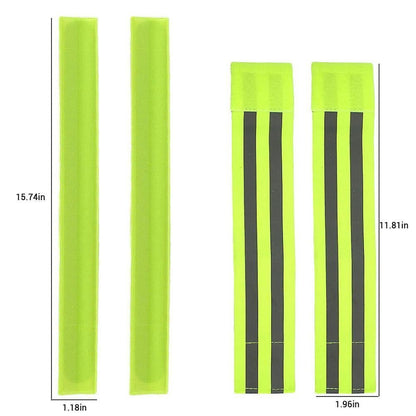 4pcs Reflective Bands for Arm, Ankle, Leg, High Visibility Running Gear