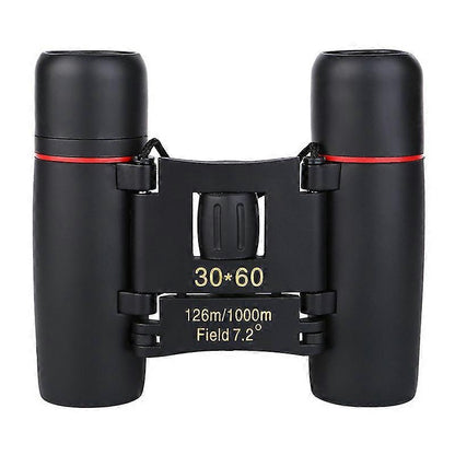 30x60 Foldable Binoculars Red Coated Mini Compact Binoculars for Outdoor Use