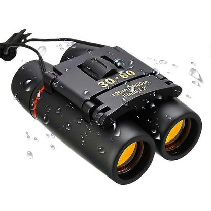 30x60 Foldable Binoculars Red Coated Mini Compact Binoculars for Outdoor Use