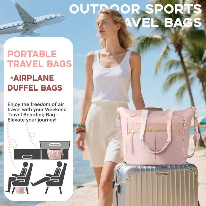 Travel Bag - Women's Travel Bag - Sports & Fitness Bag - Yoga Bag - Sports Bag - Carry-On Luggage - Waterproof & Durable - 40x21x34 cm - Dry/Wet Separation Luggage - Weekend Bag - Pink