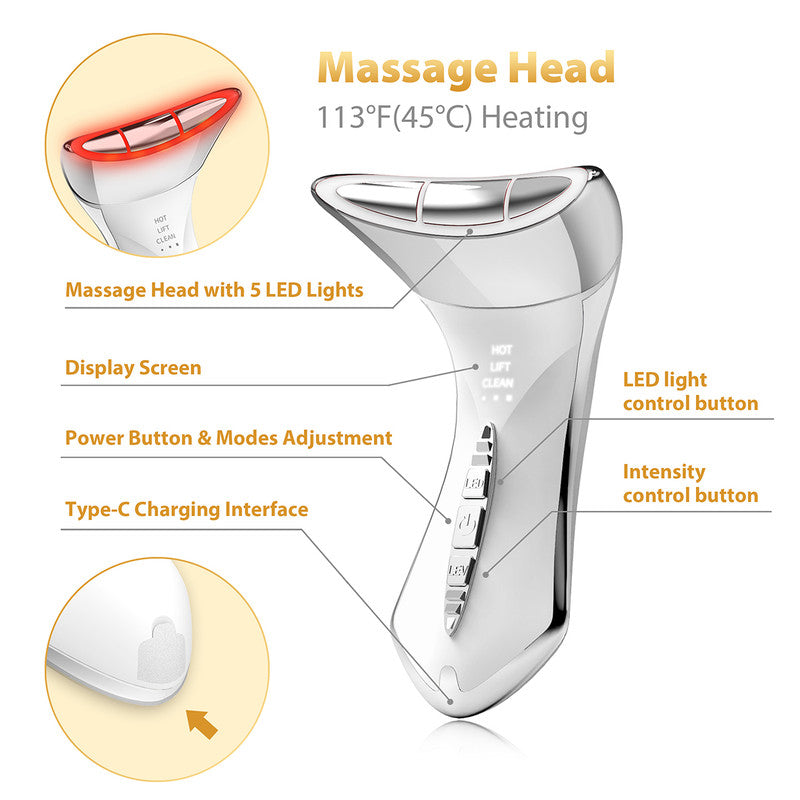 7-Color Light Constant-Temperature EMS Neck Massager