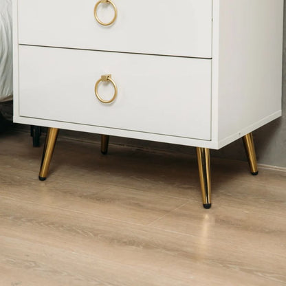 Modern LED Bedside table with USB and power socket white x 2