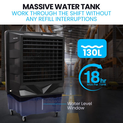 130L 750W Evaporative Air Cooler, Commercial Industrial Grade