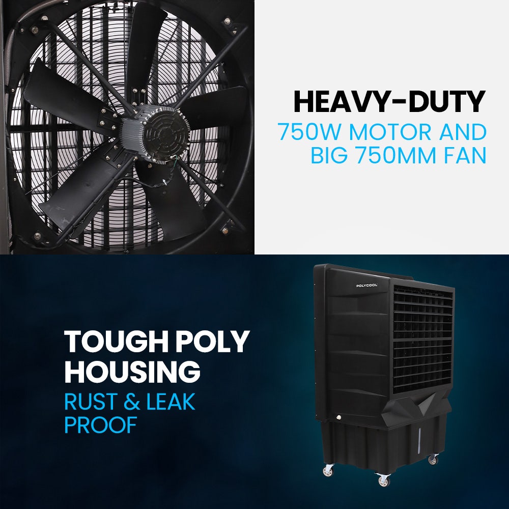 130L 750W Evaporative Air Cooler, Commercial Industrial Grade