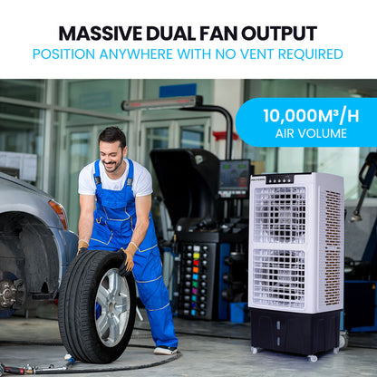 35L 220W Portable Evaporative Air Cooler w/ Remote