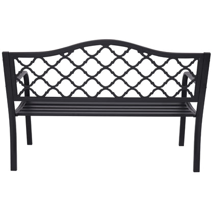 Steel Outdoor Garden Bench - Elegant