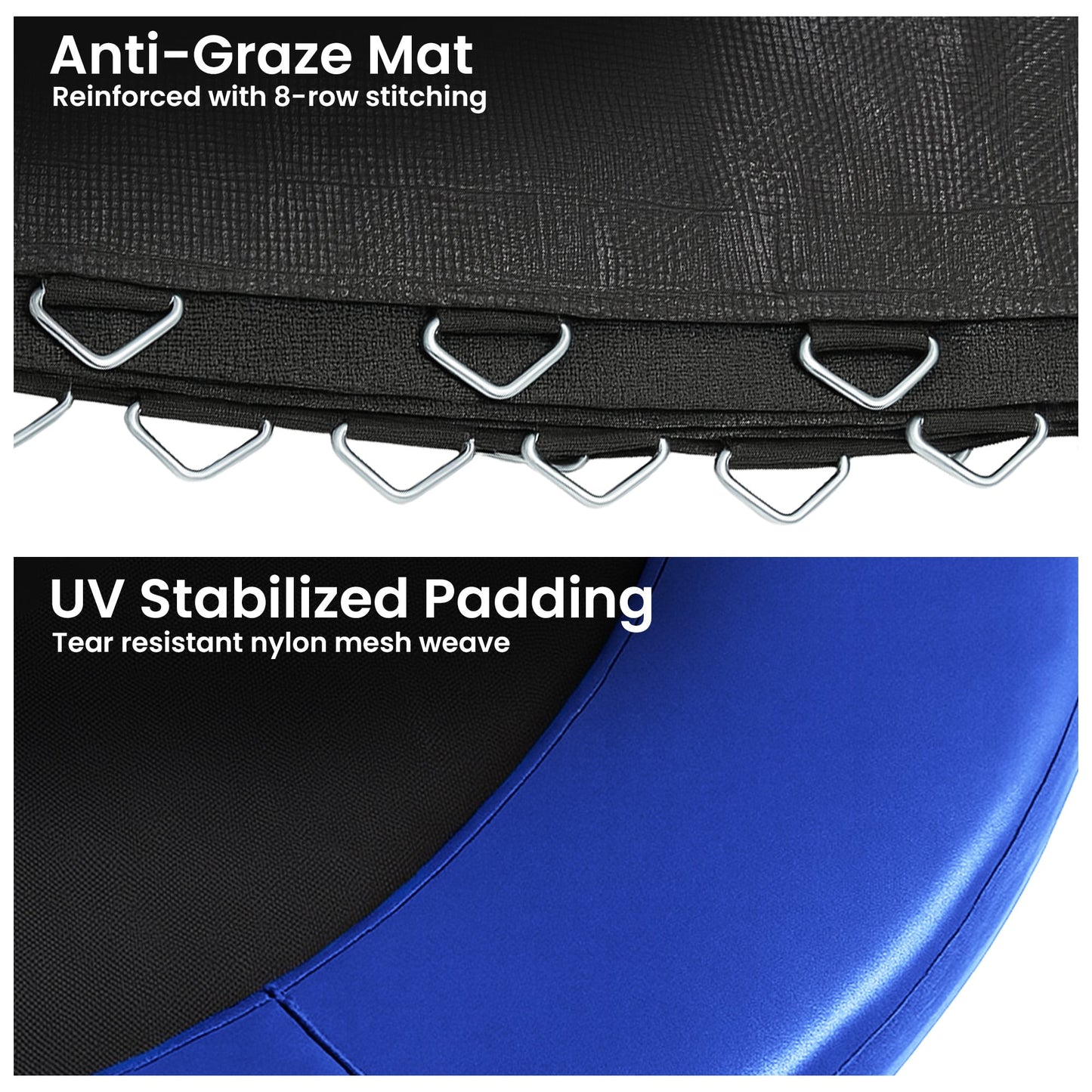 Kahuna 8ft Replacement Trampoline Safety Pad Cover and Jumping Spring Mat - Blue