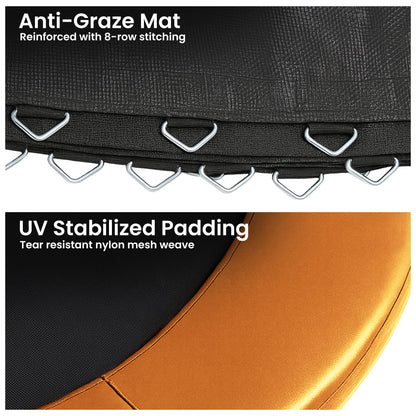 Kahuna 8ft Replacement Trampoline Safety Pad Cover and Jumping Spring Mat - Orange