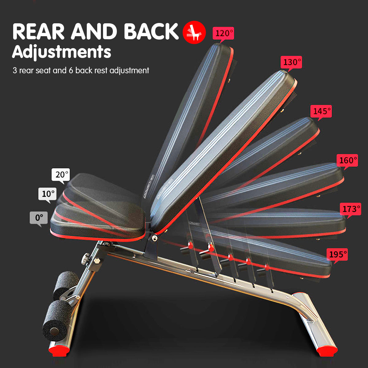 Home Gym Bench Adjustable Flat Incline Decline FID 250KG Load