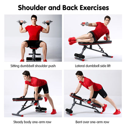 Home Gym Bench Adjustable Flat Incline Decline FID 250KG Load