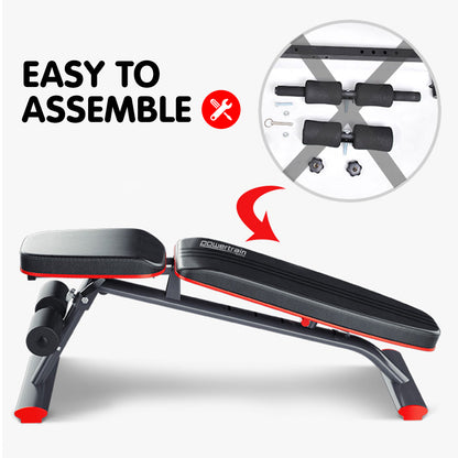 Home Gym Bench Adjustable Flat Incline Decline FID 250KG Load