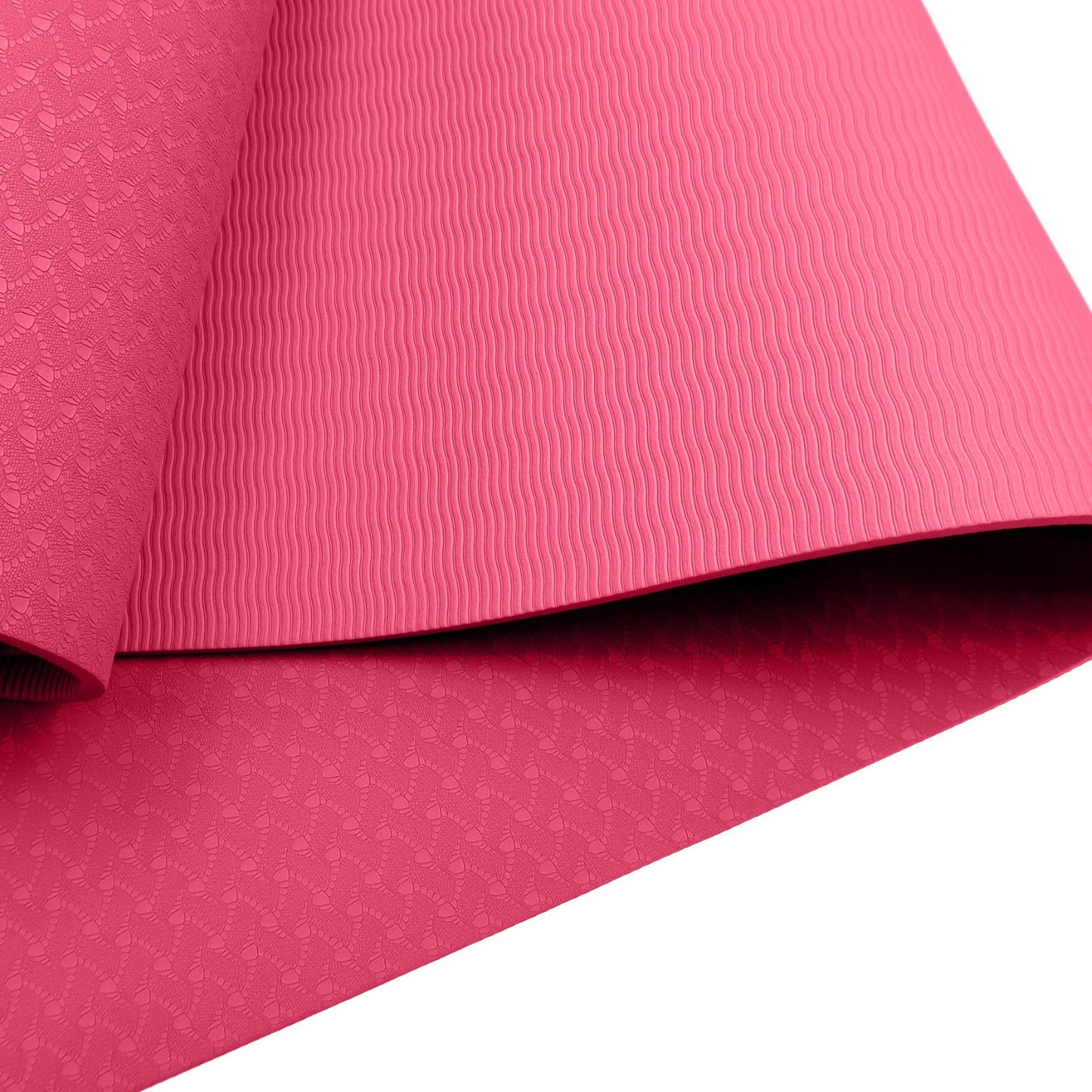 Powertrain Dual Layer 6mm Yoga Mat | Pink | Non-slip Surface And Carry Strap For Ultimate Comfort And Portability