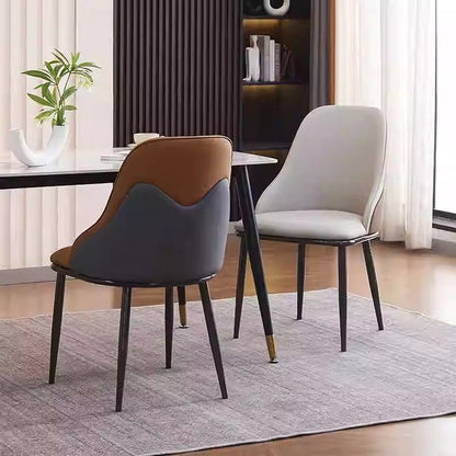 Dining Chair Modern upholstered Leather Kitchen Chairs with armrests Bathtub Chair Leisure Lounge Chair Living Room Bedroom Home Set of 2 (Light Grey Duo)