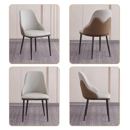 Dining Chair Modern upholstered Leather Kitchen Chairs with armrests Bathtub Chair Leisure Lounge Chair Living Room Bedroom Home Set of 2 (Light Grey Duo)