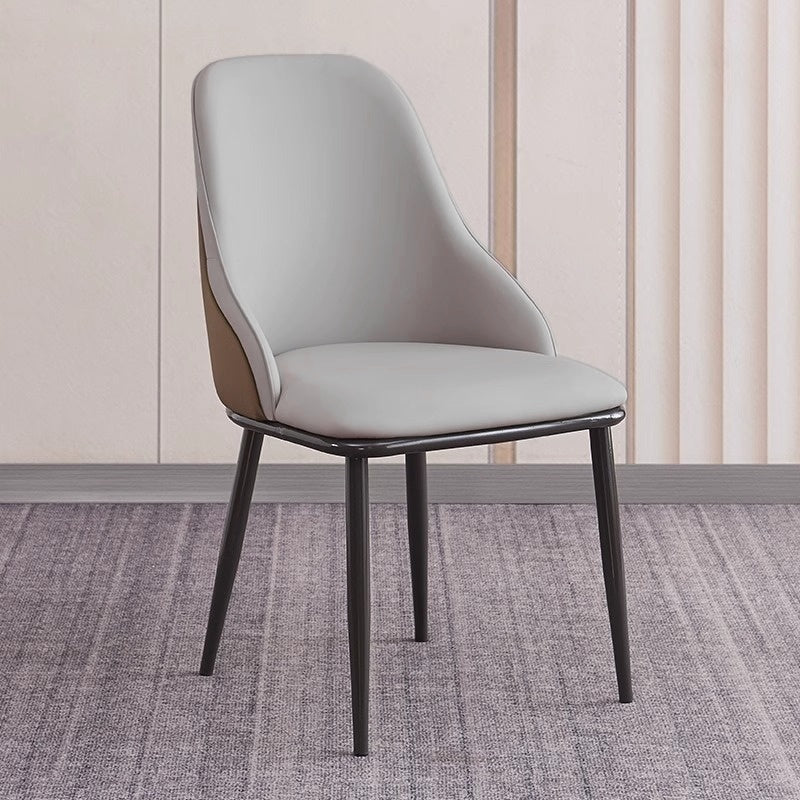 Dining Chair Modern upholstered Leather Kitchen Chairs with armrests Bathtub Chair Leisure Lounge Chair Living Room Bedroom Home Set of 2 (Light Grey Duo)