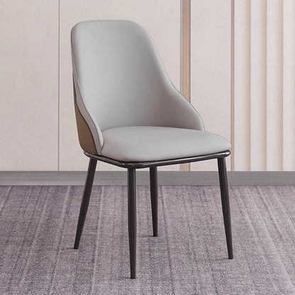 Dining Chair Modern upholstered Leather Kitchen Chairs with armrests Bathtub Chair Leisure Lounge Chair Living Room Bedroom Home Set of 2 (Light Grey Duo)