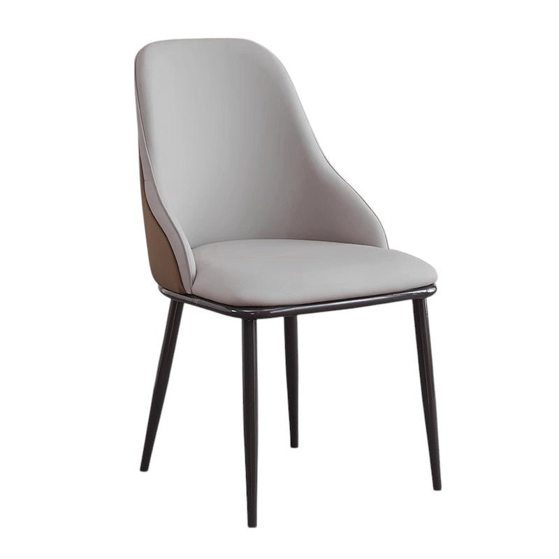 Dining Chair Modern upholstered Leather Kitchen Chairs with armrests Bathtub Chair Leisure Lounge Chair Living Room Bedroom Home Set of 2 (Light Grey Duo)