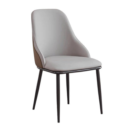 Dining Chair Modern upholstered Leather Kitchen Chairs with armrests Bathtub Chair Leisure Lounge Chair Living Room Bedroom Home Set of 2 (Light Grey Duo)