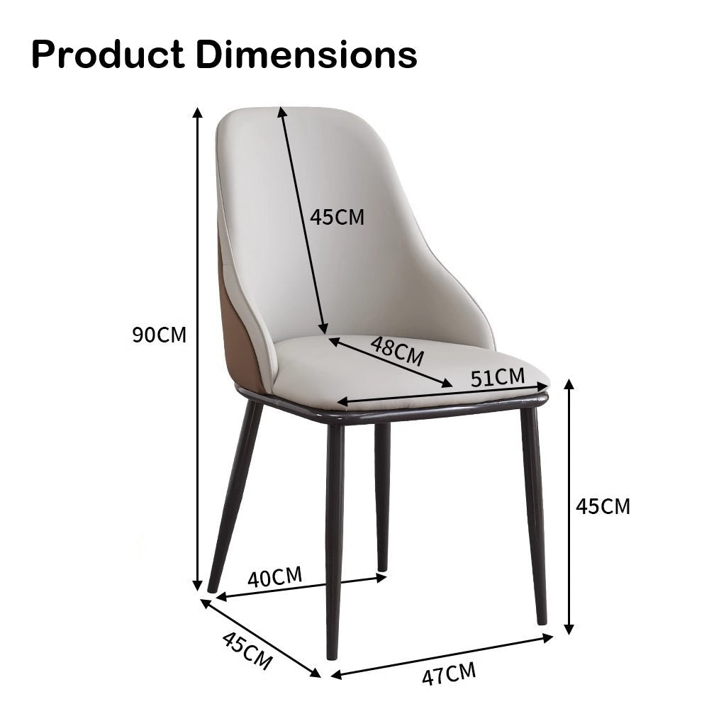 Dining Chair Modern upholstered Leather Kitchen Chairs with armrests Bathtub Chair Leisure Lounge Chair Living Room Bedroom Home Set of 2 (Light Grey Duo)