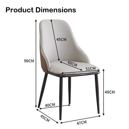 Dining Chair Modern upholstered Leather Kitchen Chairs with armrests Bathtub Chair Leisure Lounge Chair Living Room Bedroom Home Set of 2 (Light Grey Duo)