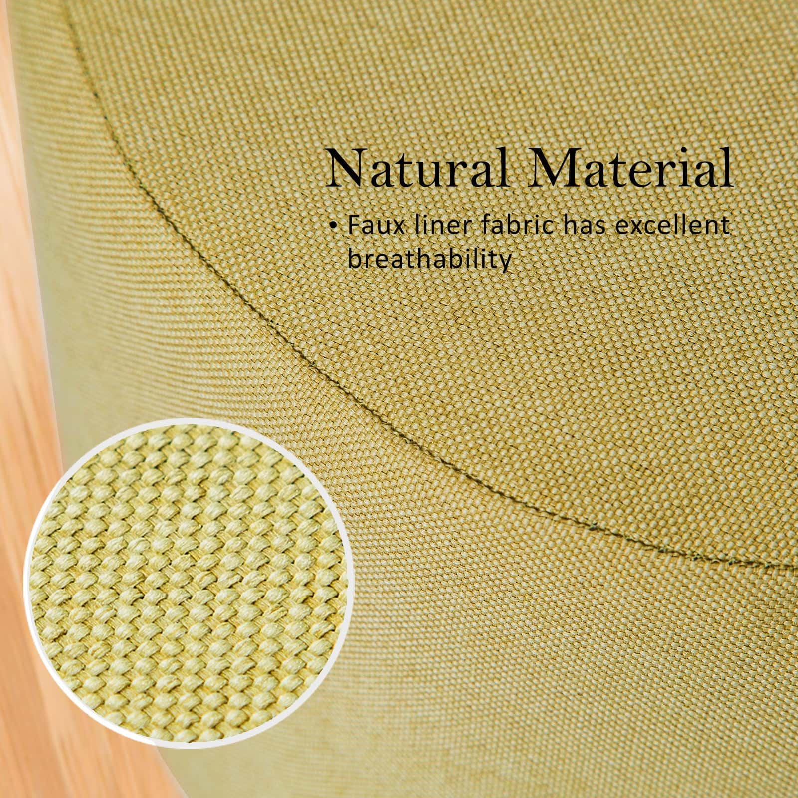 Best Fabric Ottoman Round Wooden Leg Foot Stool - MUSTARD YELLOW | Buy Online at Furniture Things Australia