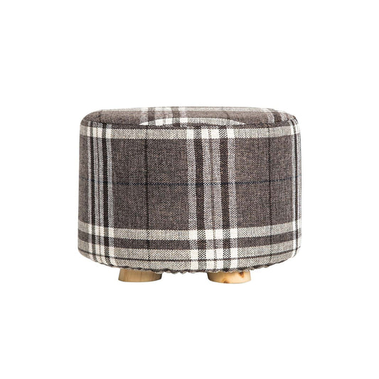 Best Fabric Ottoman Round Wooden Leg Foot Stool - LATTICE | Buy Online at Furniture Things Australia
