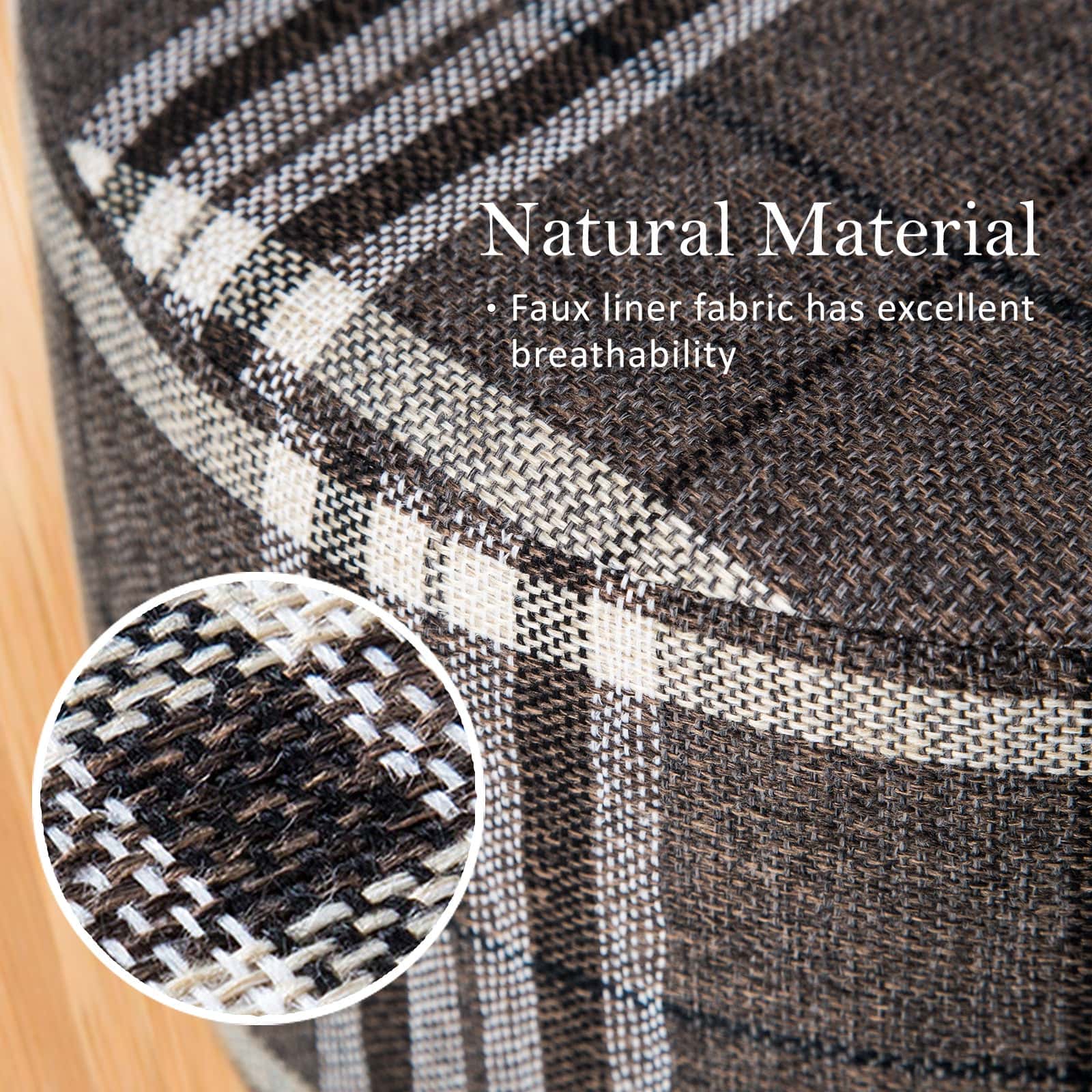 Best 2X Fabric Ottoman Round Wooden Leg Foot Stool - LATTICE | Buy Online at Furniture Things Australia