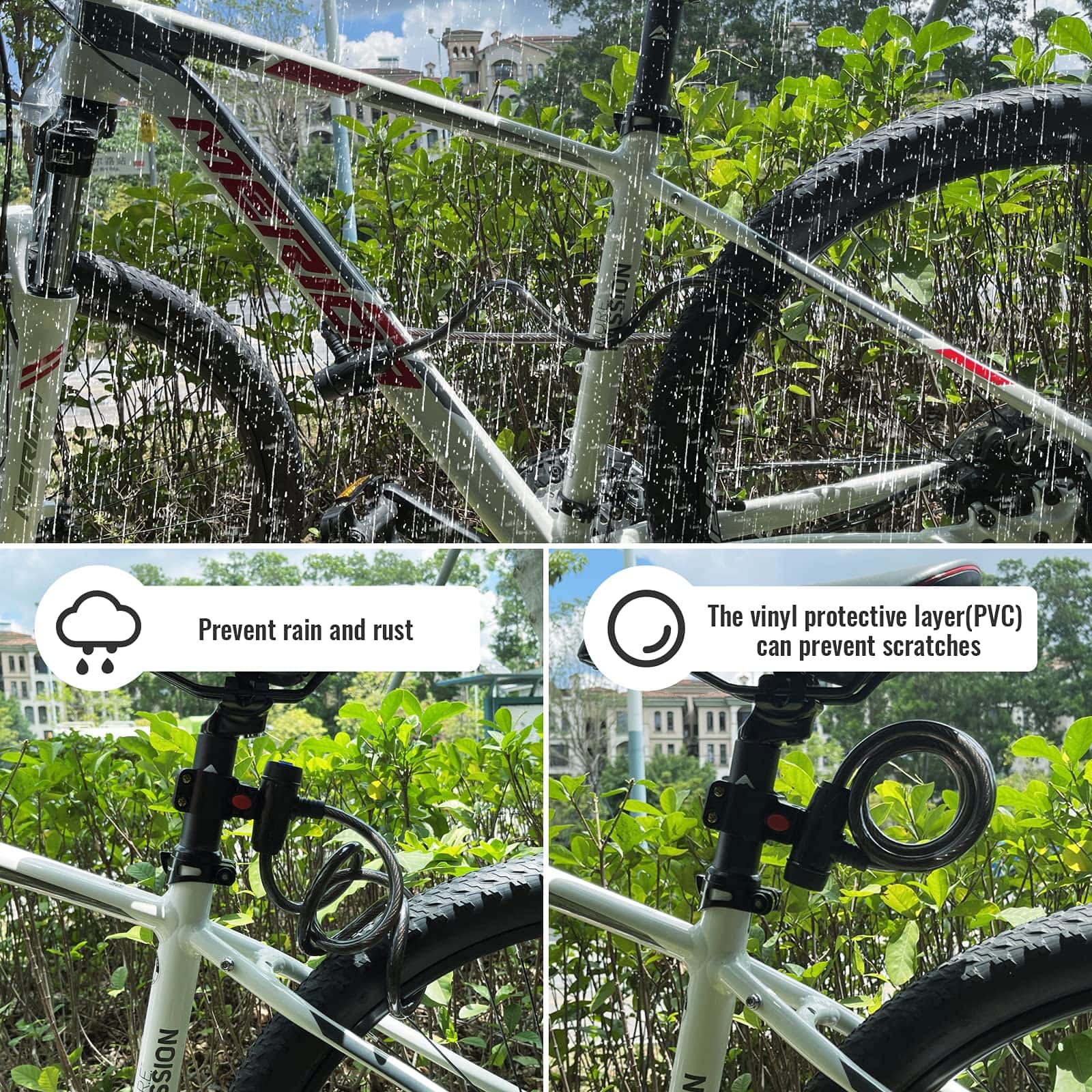 Best 12m 2 Keys Bicycle Lock Bike Cable Locks Motorcycle Lock Mounting Bracket Scooter Lock | Buy Online at Furniture T