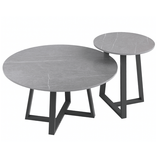 Best Interior Ave - Broadway Two Tier Coffee Table Set - Stone Grey | Buy Online at Furniture Things Australia