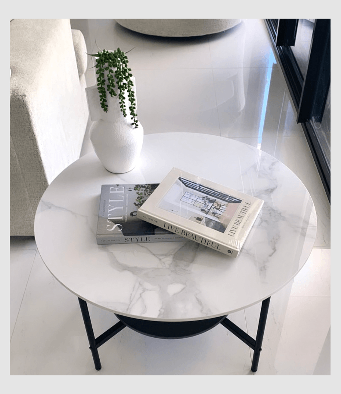 Best Interior Ave - Duke Round Two Tier Stone Coffee Table | Buy Online at Furniture Things Australia