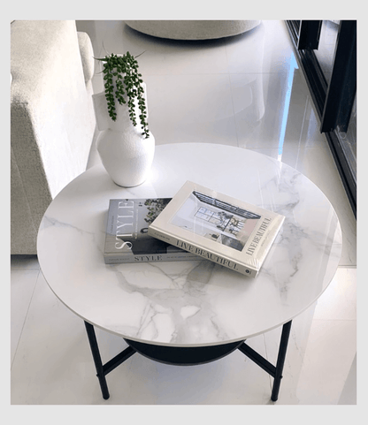 Best Interior Ave - Duke Round Two Tier Stone Coffee Table | Buy Online at Furniture Things Australia