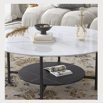 Best Interior Ave - Duke Round Two Tier Stone Coffee Table | Buy Online at Furniture Things Australia