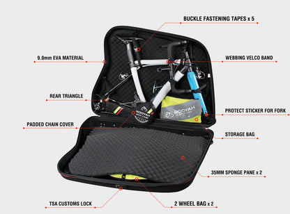 Bike Hard Shell Travel Case EVA Mountain MTB - Black