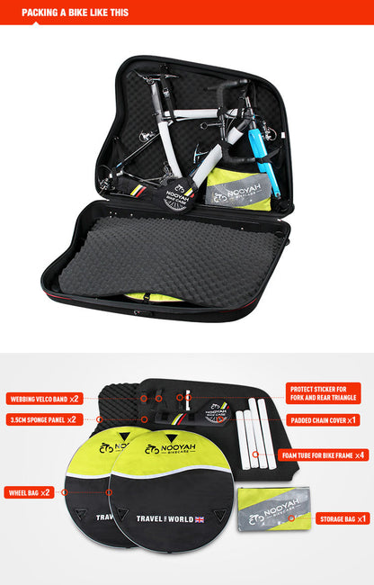 Bike Hard Shell Travel Case EVA Mountain MTB - Black