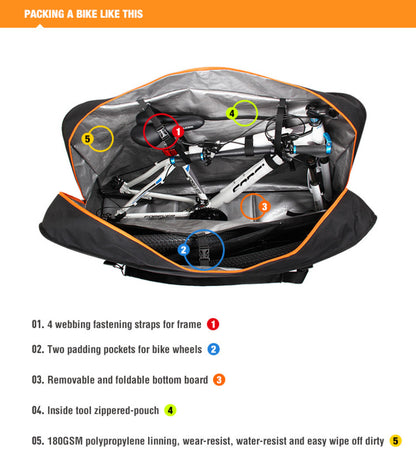 Bike Plane Bag  Soft Travel Case  BMX Road Bike- Black