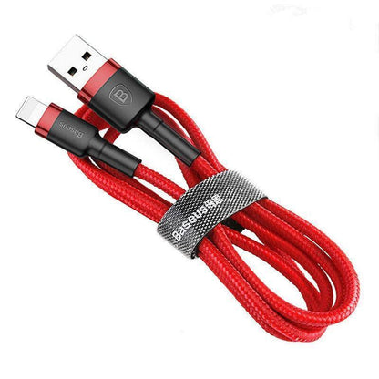 Baseus USB Charging Cable Data Charger Cord For iPhone 13 12 11 XS XR 8 7 iPad 1PC 2M - Red+ Red