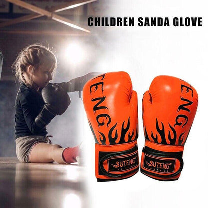 2PCS PU Boxing Training Gloves for Young Beginners  - Black