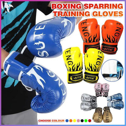 2PCS PU Boxing Training Gloves for Young Beginners  - Green