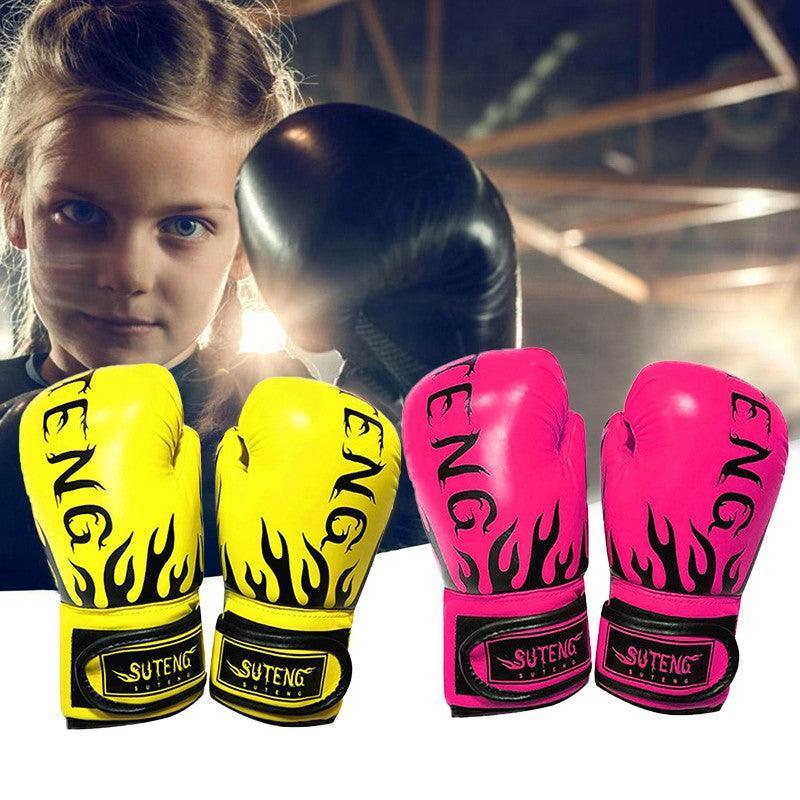 2PCS PU Boxing Training Gloves for Young Beginners  - Red
